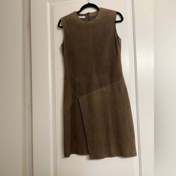 Vintage Calvin Klein Collection FW 2001 Runway Leather Suede Mini Dress - Picture 7 of 16